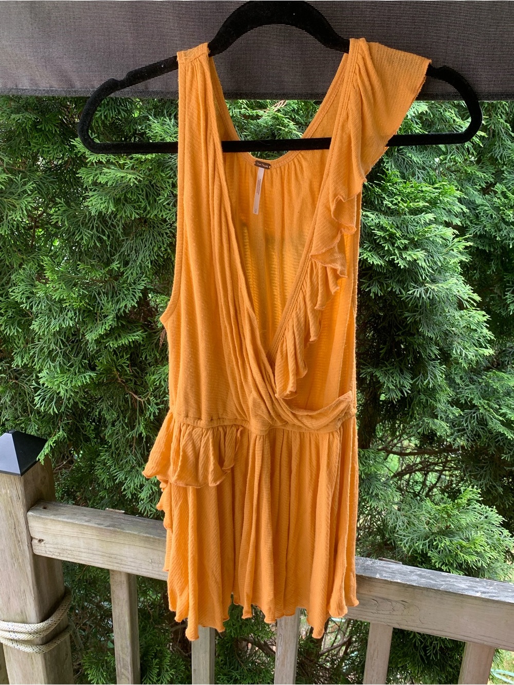 Free People Float Away Tank Tunic Top Boho Festival Orange S